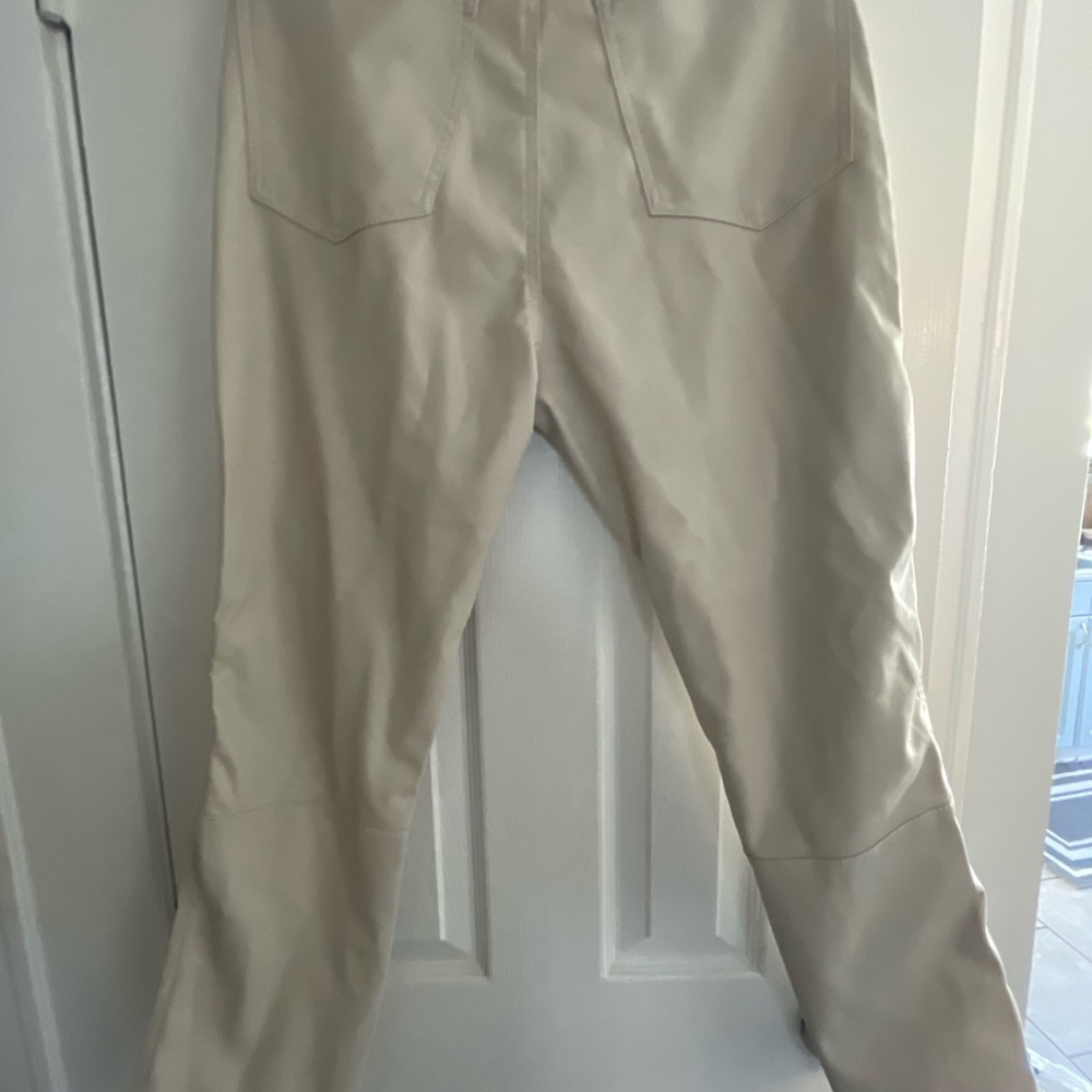Cream colored pleather pants